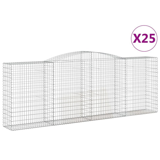 Cestas De Gaviones 25 Uds Forma De Arco Hierro 400x50x140/160cm_0