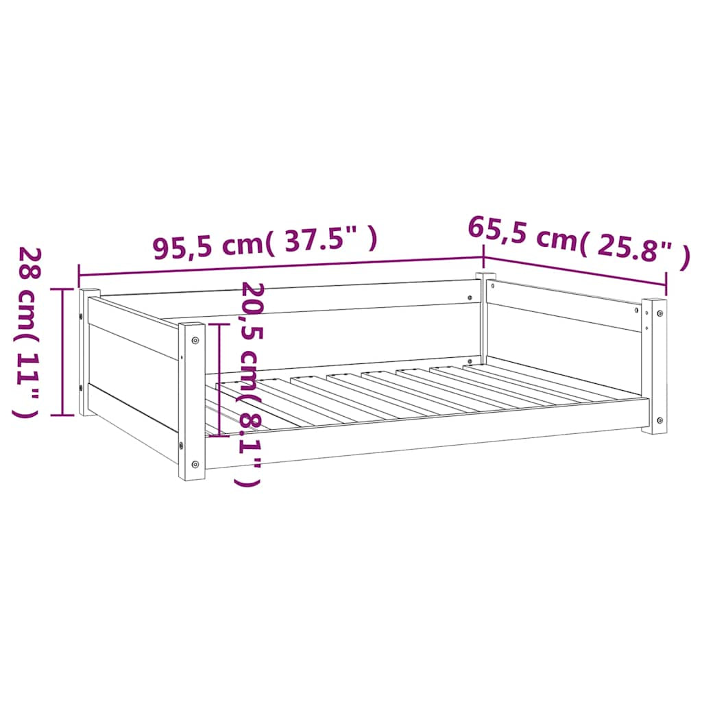 Vidaxl Cama Para Perros Madera Maciza Pino Marrón Miel 95,5x65,5x28 Cm_2
