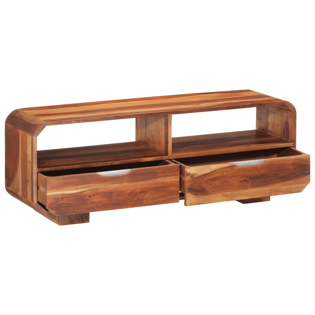 Mueble De Tv Madera Maciza De Acacia 110x30x40 Cm_1