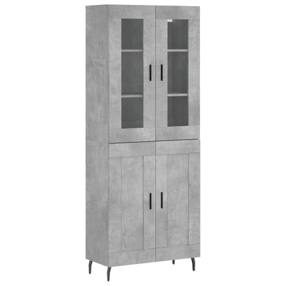 Aparador Alto Madera Contrachapada Gris Hormigón 69,5x34x180 Cm_1