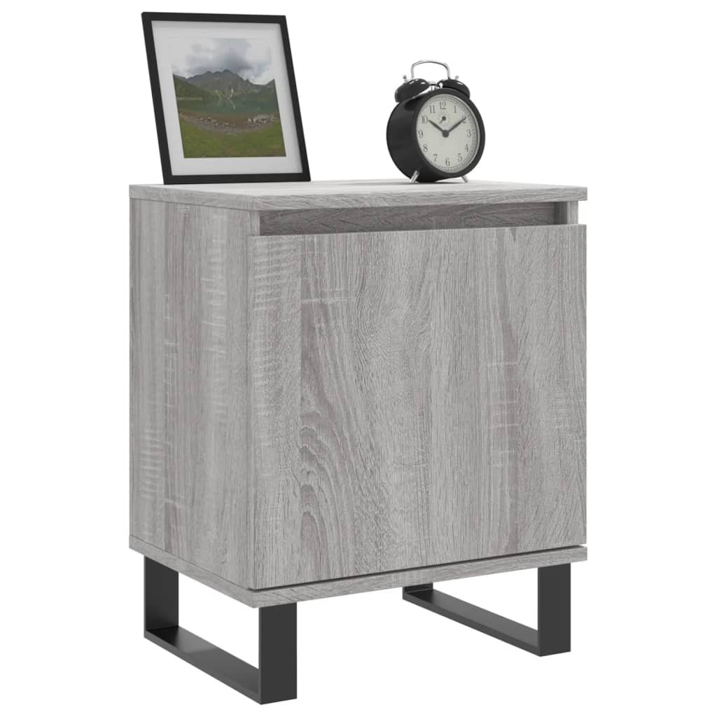 Mesita De Noche 2 Uds Madera Ingeniería Gris Sonoma 40x30x50 Cm_1