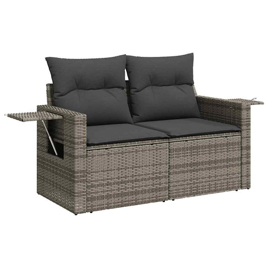 Set De Sofás De Jardín Y Cojines 8 Piezas Ratán Sintético Gris / Vetonek_0