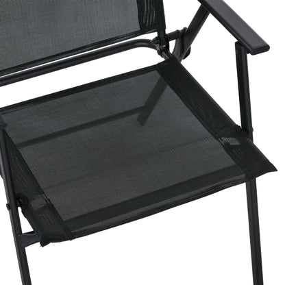 Outsunny Conjunto De Comedor De Exterior Con 6 Sillas Plegables Negro_4
