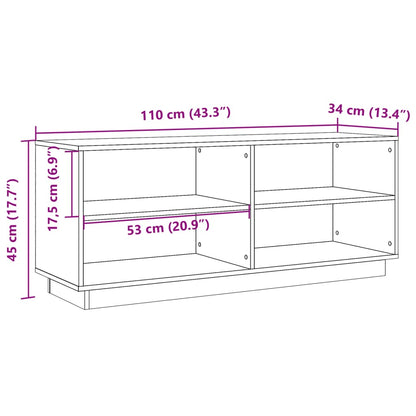 Mueble Zapatero Madera Maciza De Pino Marrón Cera 110x34x45 Cm / Vetonek_0