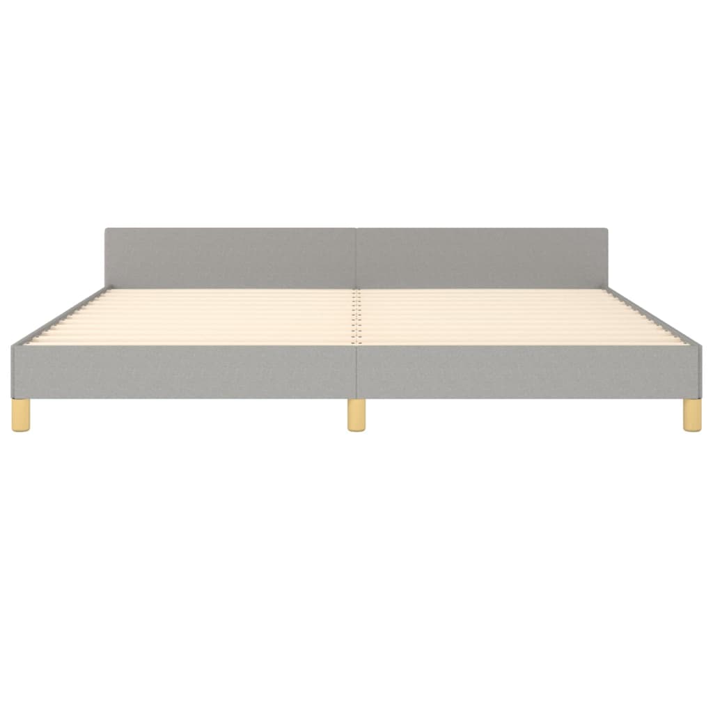 Estructura De Cama Con Cabecero De Tela Gris Claro 200x200 Cm / Vetonek_2