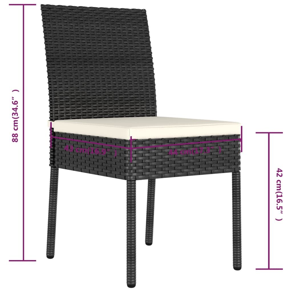 Vidaxl Sillas De Comedor De Jardín 4 Unidades Ratán Sintético Negro_2