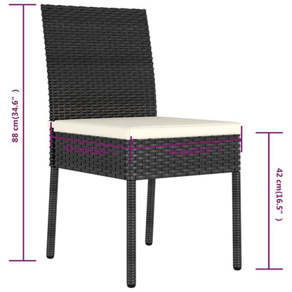 Vidaxl Sillas De Comedor De Jardín 4 Unidades Ratán Sintético Negro_2