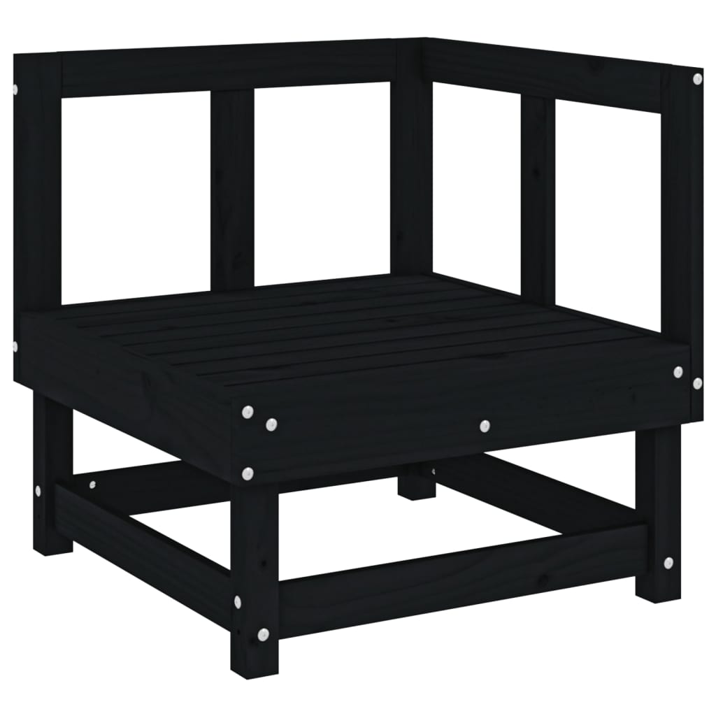 Vidaxl Juego De Muebles De Jardín 7 Piezas Madera Maciza De Pino Negro_3
