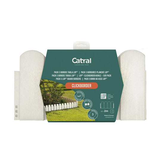Pack De 5 Bordos Tabla Clickborder Lop Blanco - Ideal Para Decorar Jardines 0,4x0,2 M / Multicolor_0