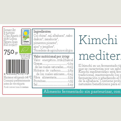 Kimchi Mediterráneo Eco Sin Pasteurizar Ferment Art 750 Gr_1