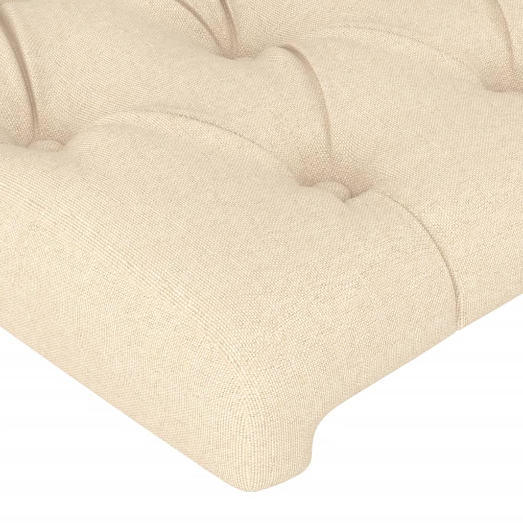 Estructura De Cama Con Cabecero De Tela Color Crema 120x200 Cm / Vetonek_4