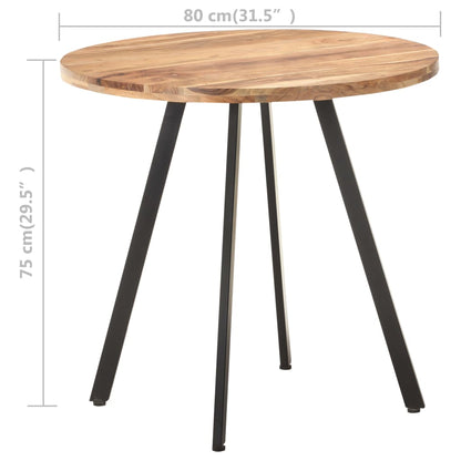 Mesa De Comedor De Madera Maciza De Acacia 80 Cm_2