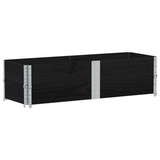 Jardinera De Madera Maciza De Pino Negro 150x50 Cm_0