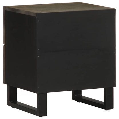 Mesitas De Noche 2 Uds Madera Maciza De Mango Negro 40x33x46 Cm_4