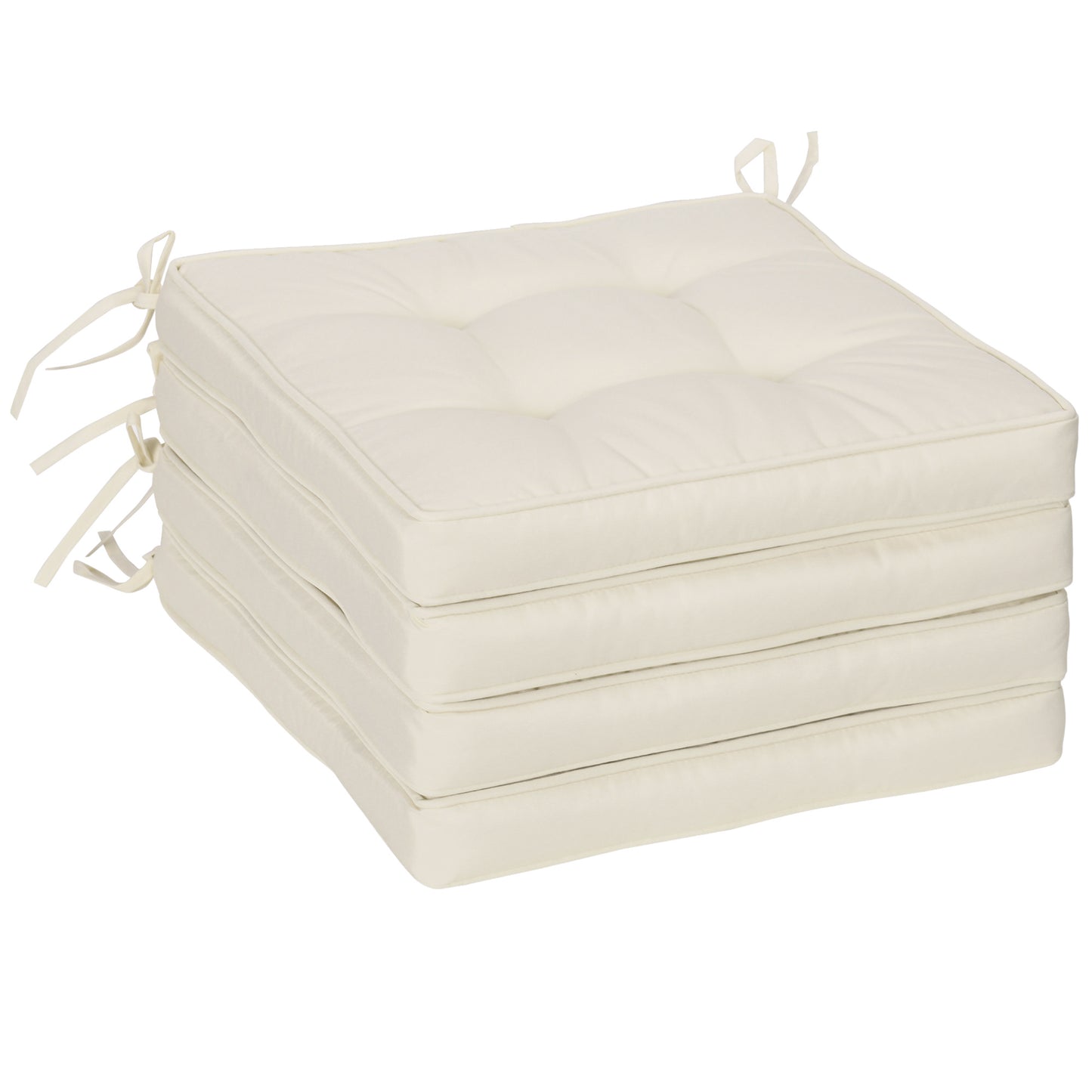 Outsunny Conjunto De Cojines Para Sillas De Comedor 42x42x5 Cm Crema_0