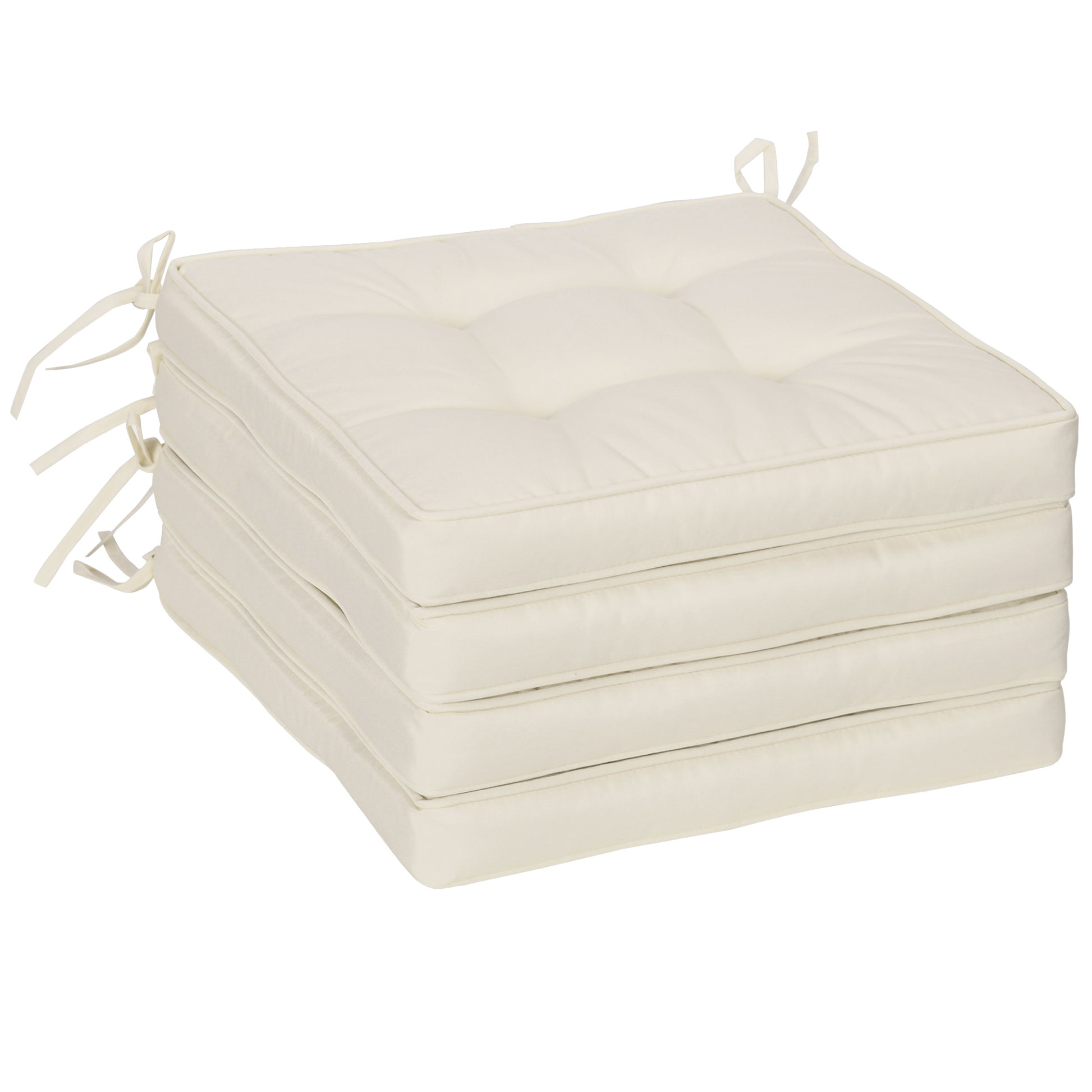 Outsunny Conjunto De Cojines Para Sillas De Comedor 42x42x5 Cm Crema_0