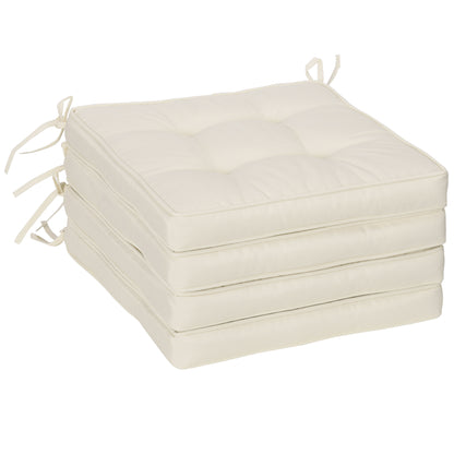 Outsunny Conjunto De Cojines Para Sillas De Comedor 42x42x5 Cm Crema_0