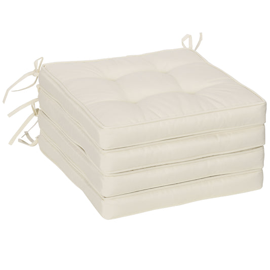 Outsunny Conjunto De Cojines Para Sillas De Comedor 42x42x5 Cm Crema_0