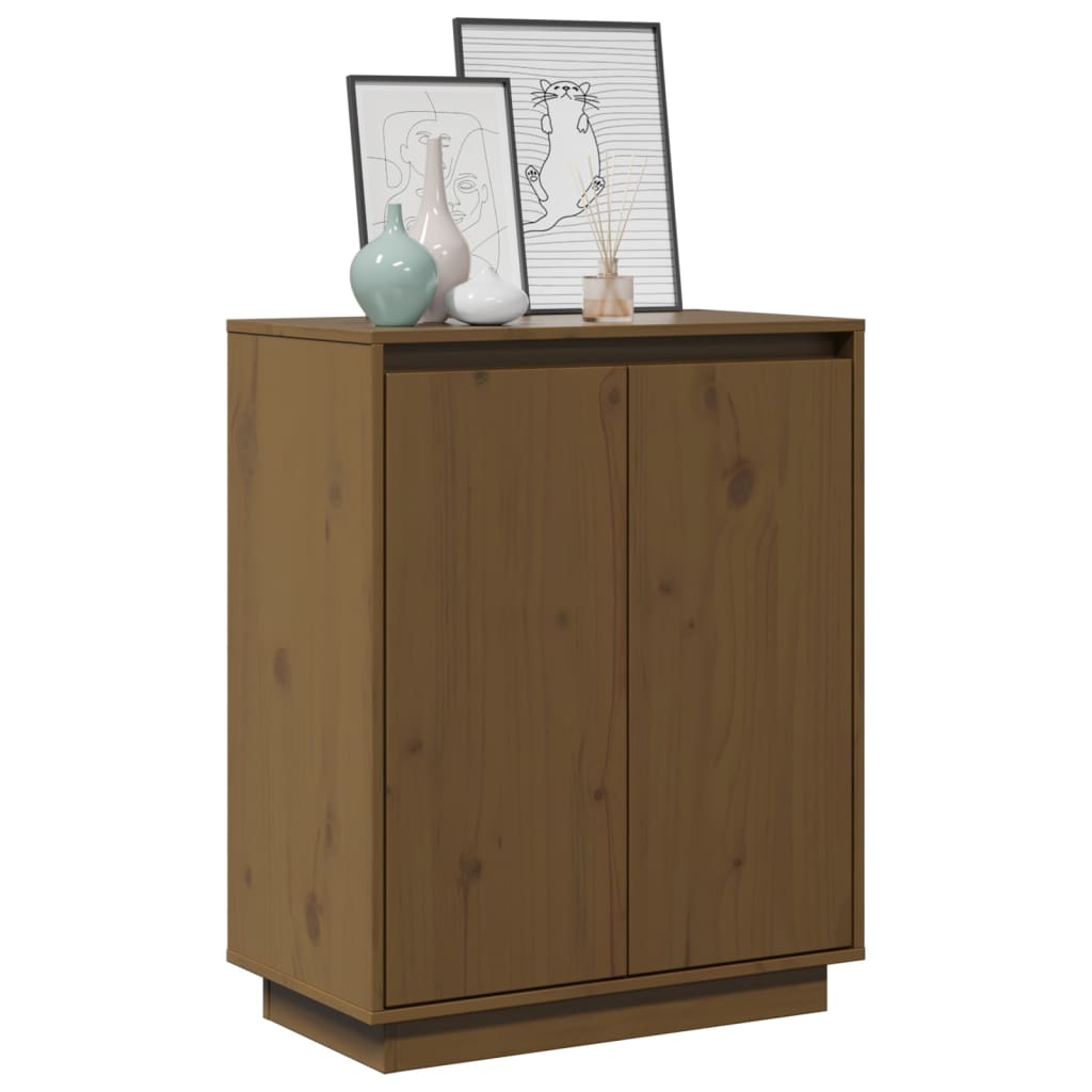 Aparador De Madera Maciza De Pino Marrón Miel 60x34x75 Cm / Vetonek_5