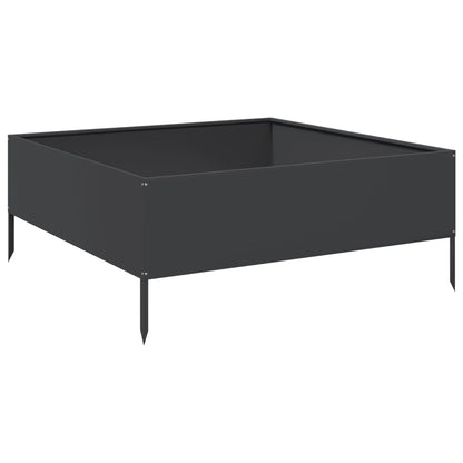 Arriate De Acero Negro 100x100x25 Cm_0