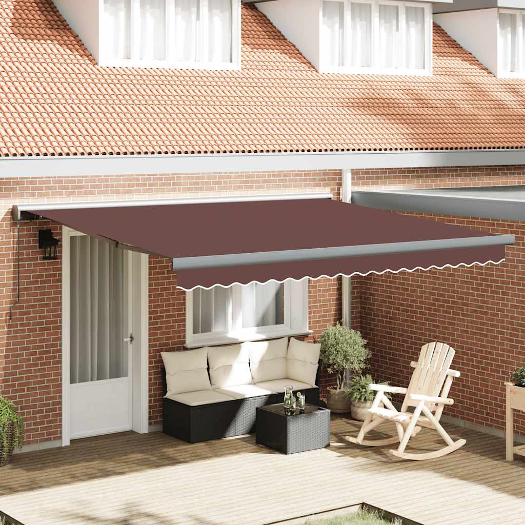Toldo Retráctil Manual Marrón 400x300 Cm_1