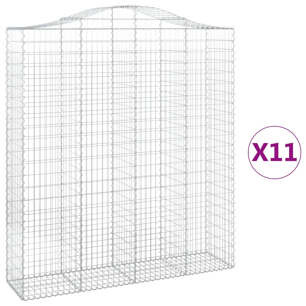 Cestas De Gaviones 11 Uds Forma De Arco Hierro 200x50x220/240cm_0