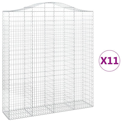 Cestas De Gaviones 11 Uds Forma De Arco Hierro 200x50x220/240cm_0