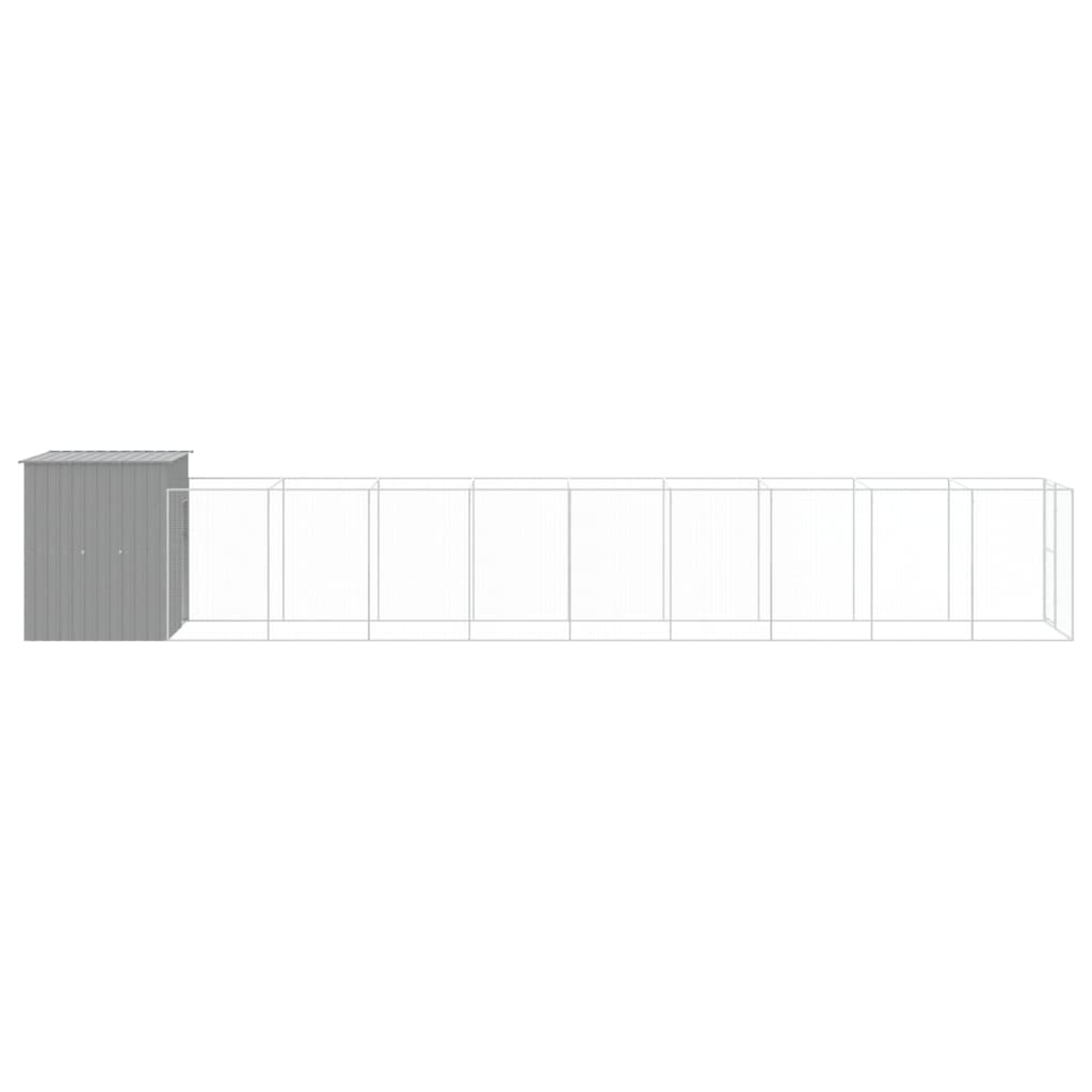 Caseta Perro Corral Acero Galvanizado Gris Claro 165x1067x181cm_3
