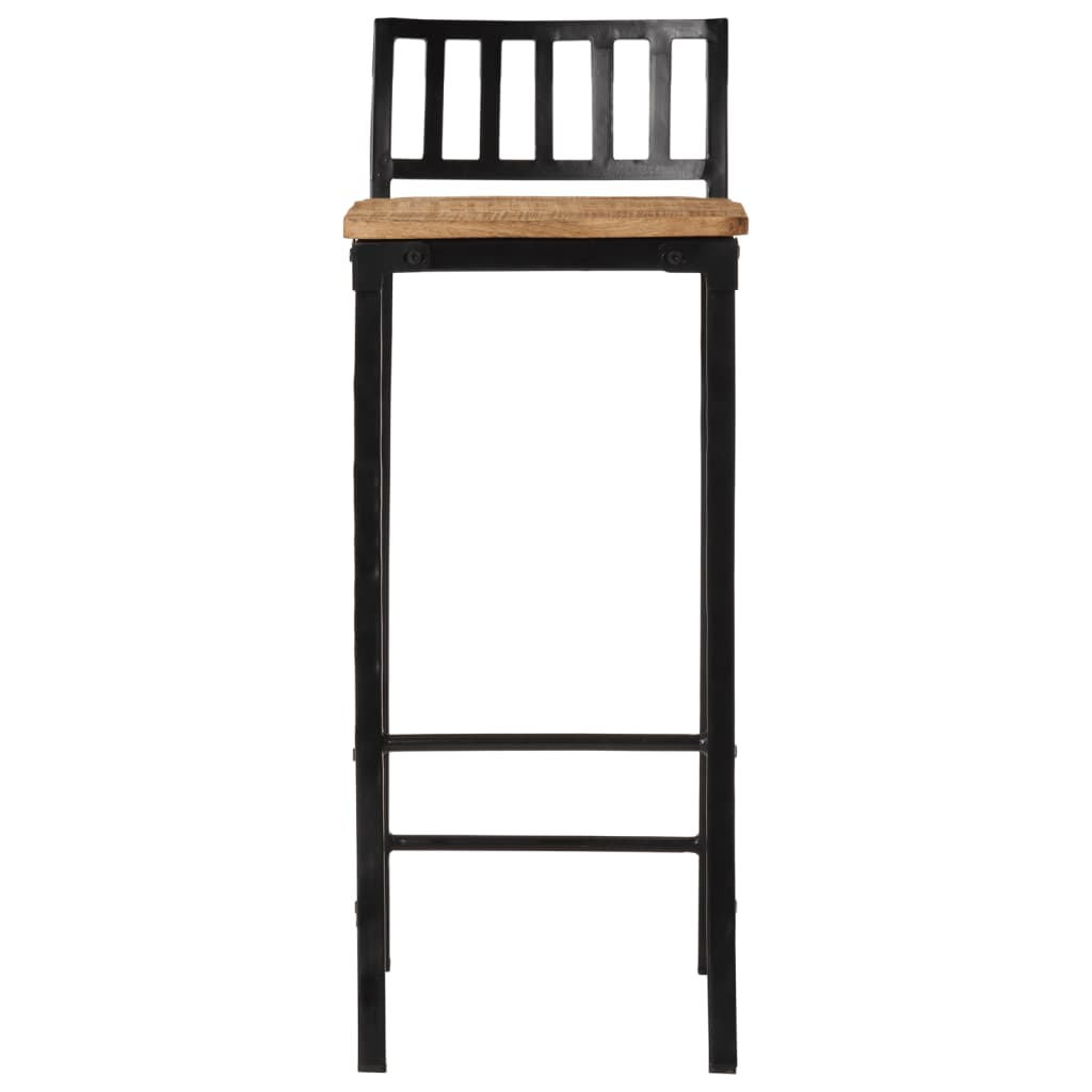 Taburetes Altos 2 Uds Madera Maciza De Mango Rugosa_3