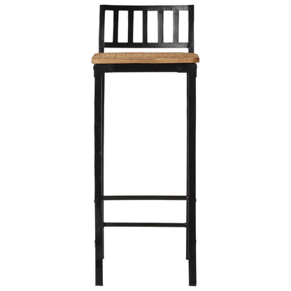 Taburetes Altos 2 Uds Madera Maciza De Mango Rugosa_3
