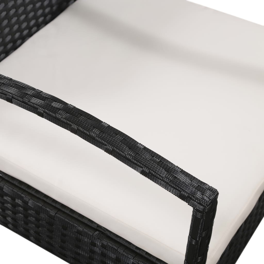 Vidaxl Set Muebles De Jardín 5 Piezas Y Cojines Ratán Sintético Negro_5