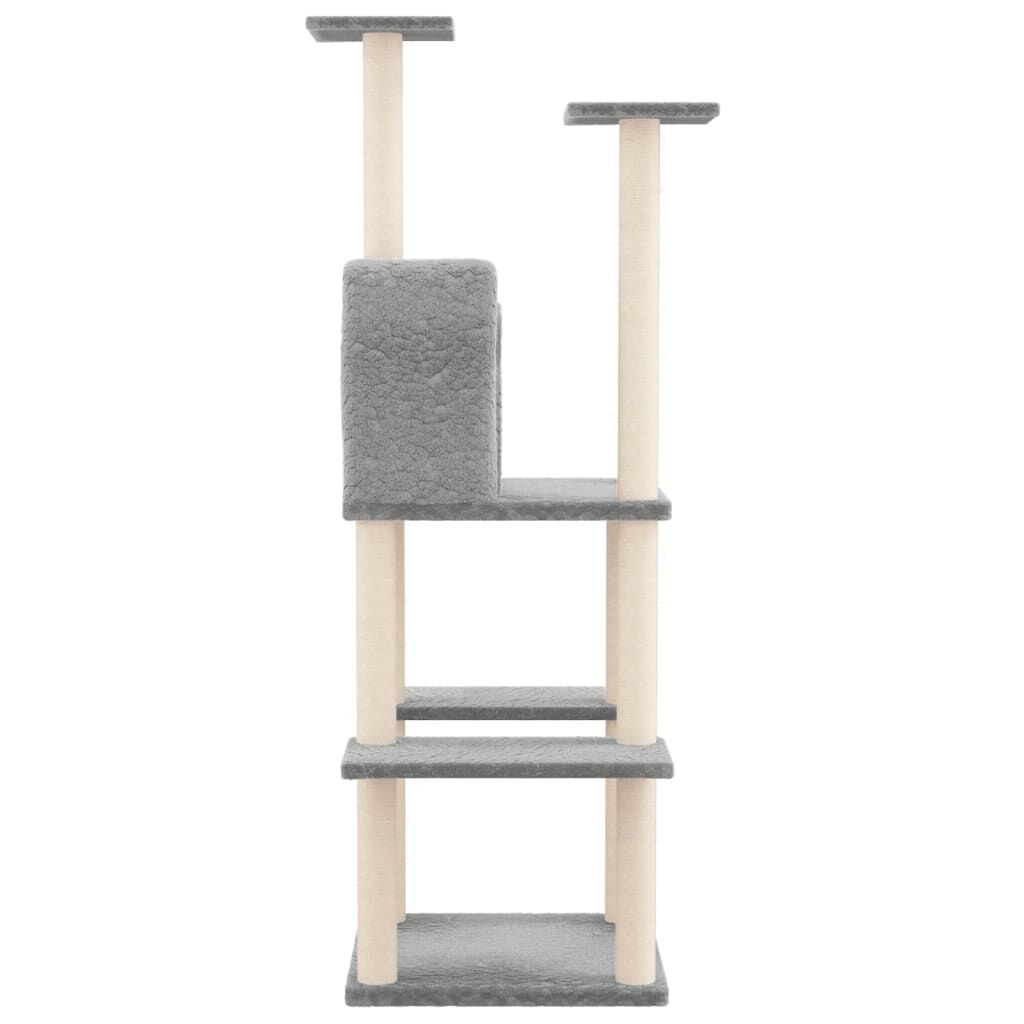 Vidaxl Rascador Para Gatos Con Postes De Sisal Gris Claro 144,5 Cm_3