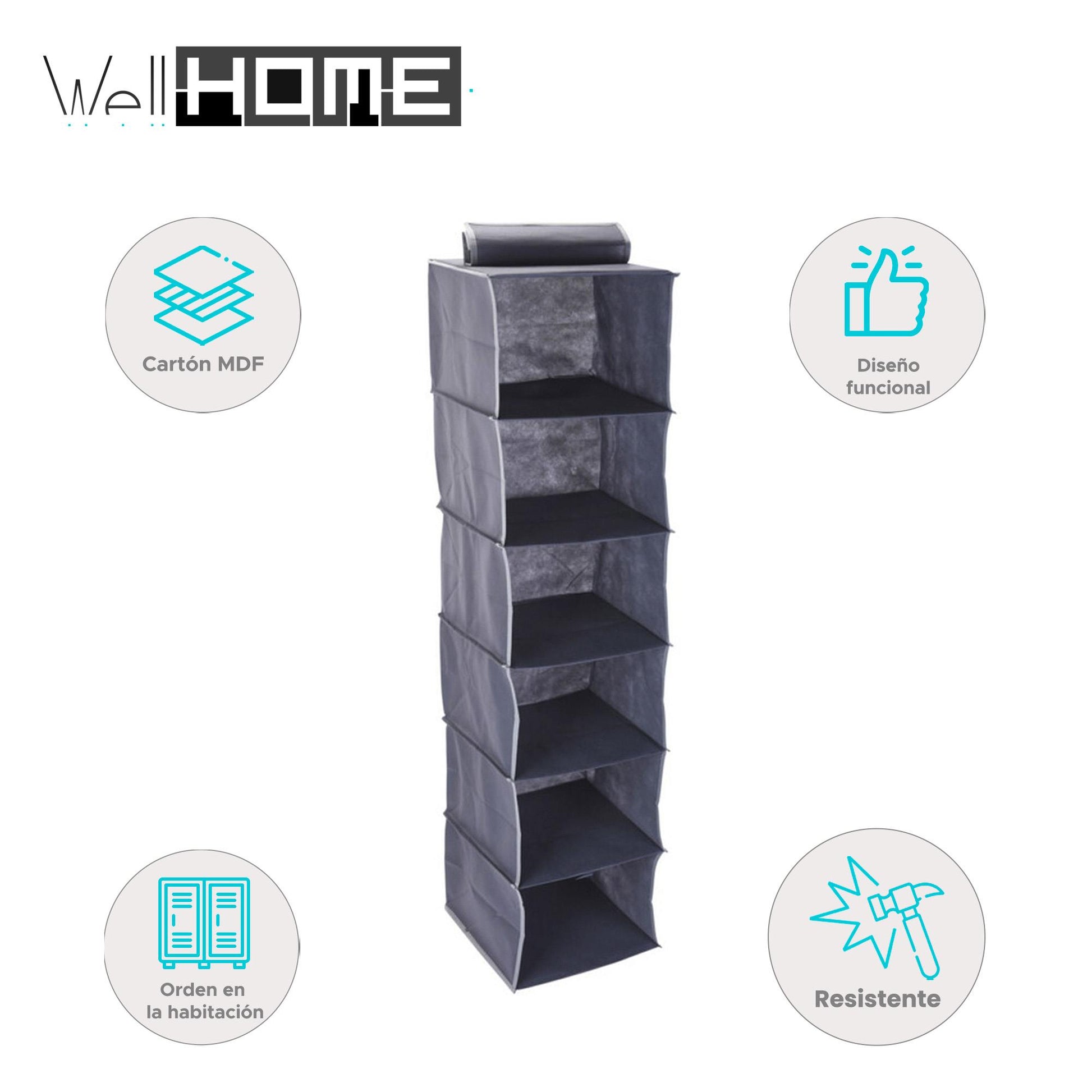 Organizador Colgante Para Jerseys Con 6 Estantes Diseño Moderno - Well Home_1