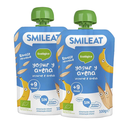 PACK 2x Pouche Yogur y Avena ECO Smileat, 100g