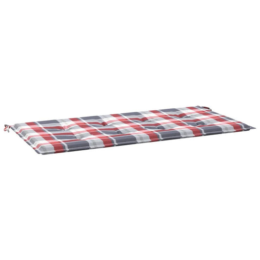 Vidaxl Cojín De Banco De Jardín Tela Oxford A Cuadros Rojo 100x50x3cm_0