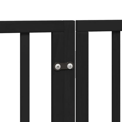 Vidaxl Puerta De Perros Plegable 15 Paneles Madera Álamo Negra 750 Cm_5