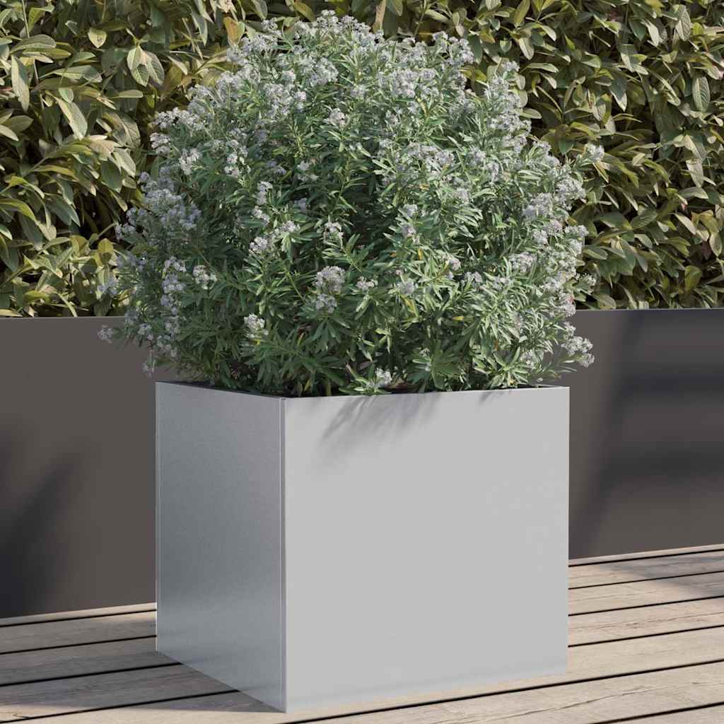Jardinera De Acero Galvanizado Plateado 32x30x29 Cm_1