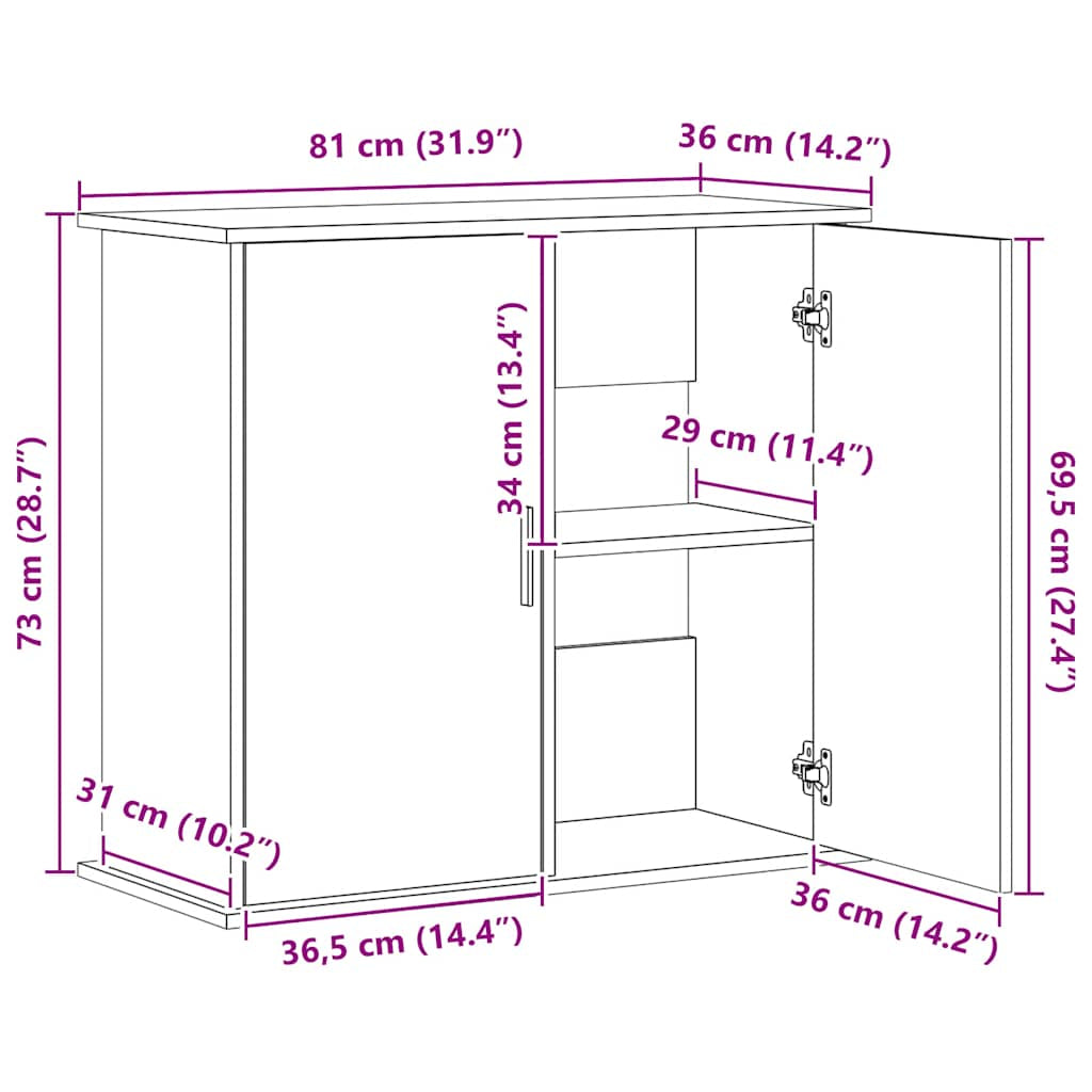 Vidaxl Soporte Para Acuario De Hormigón Gris 81x36x73 Cm De Madera Sintética_2