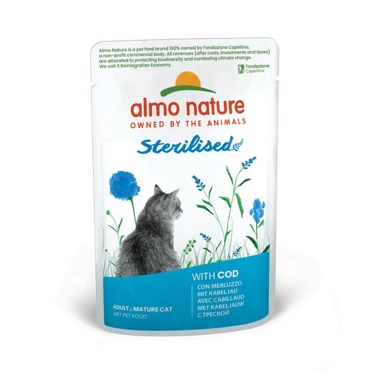 30ux70gr Sobres De Comida Almo Para Gato Esterilizado Con Bacalao