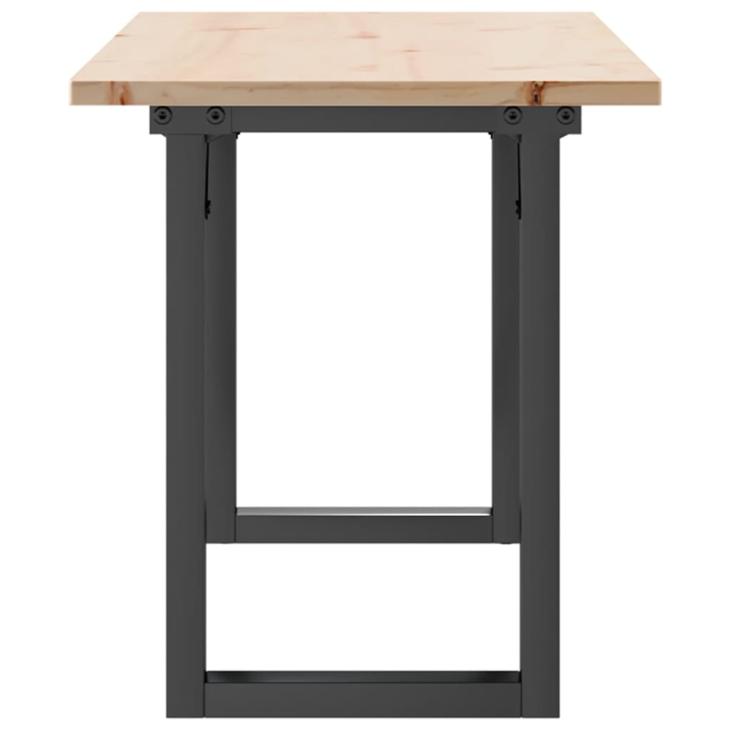 Mesa De Centro Marco O Madera Maciza Pino Y Acero 110x40x45 Cm_3