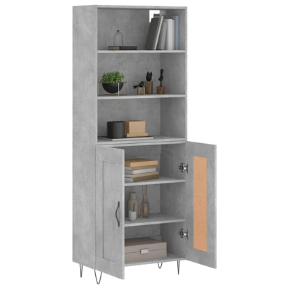 Aparador Alto Madera Contrachapada Gris Hormigón 69,5x34x180 Cm_2