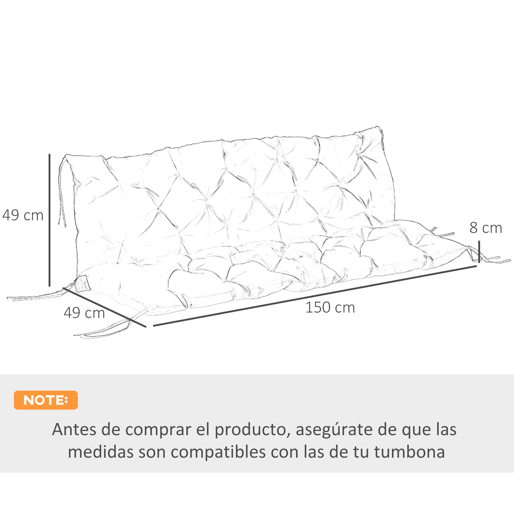 Outsunny Cojín Para Banco De Jardín Con Respaldo_2