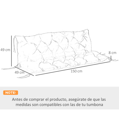 Outsunny Cojín Para Banco De Jardín Con Respaldo_2