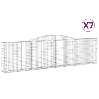 Cestas De Gaviones 7 Uds Forma De Arco Hierro 400x30x100/120 Cm_0