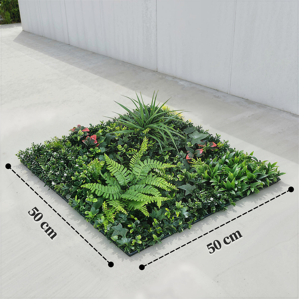 Outsunny Set De 6 Setos Artificiales Ocultación Jardín 50x50 Cm Anti-uv Verde_2