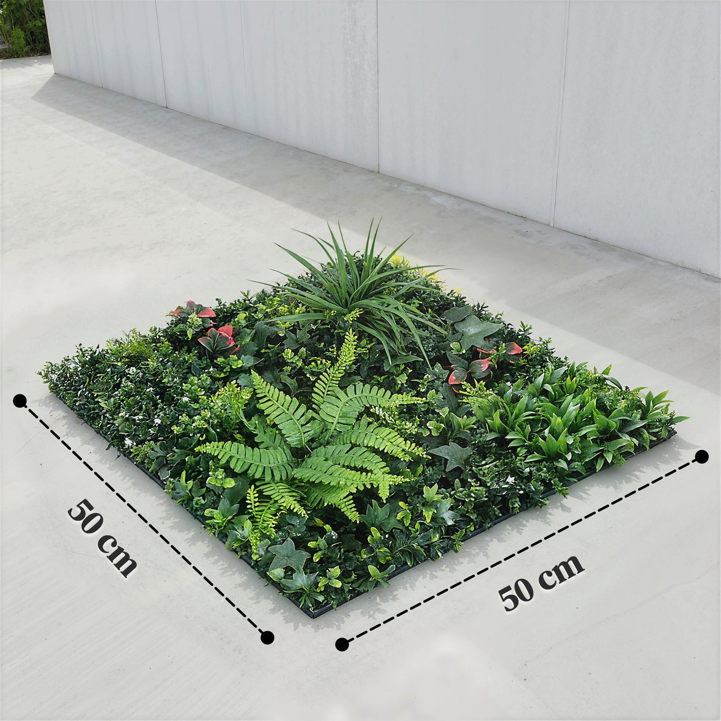 Outsunny Set De 6 Setos Artificiales Ocultación Jardín 50x50 Cm Anti-uv Verde_2