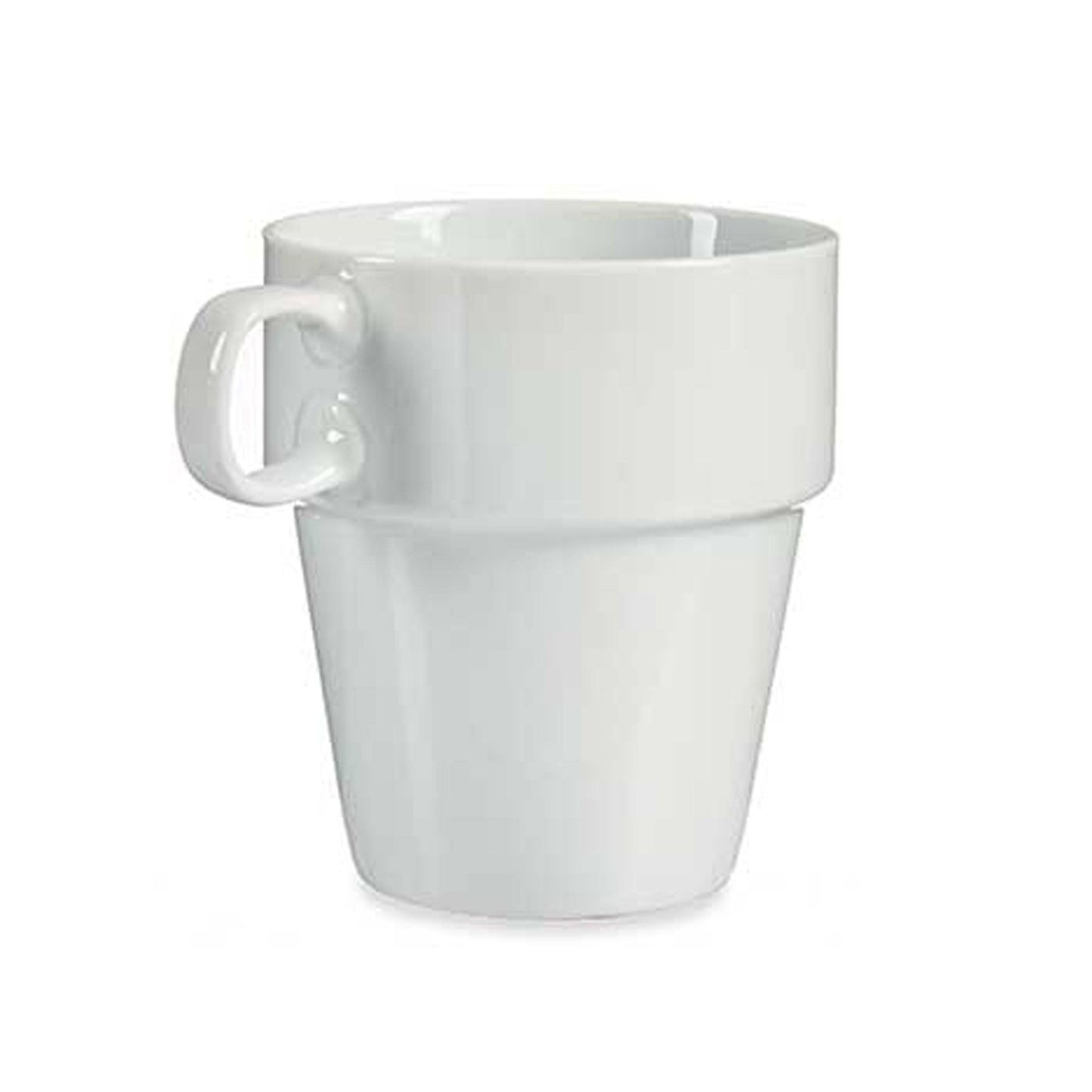 Set 4 Tazas Apilables Blanco Con Estante Colección Vessia_4