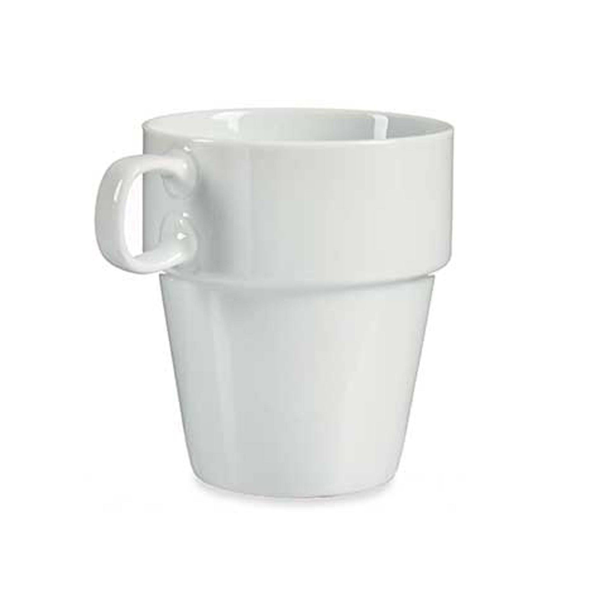 Set 4 Tazas Apilables Blanco Con Estante Colección Vessia_4