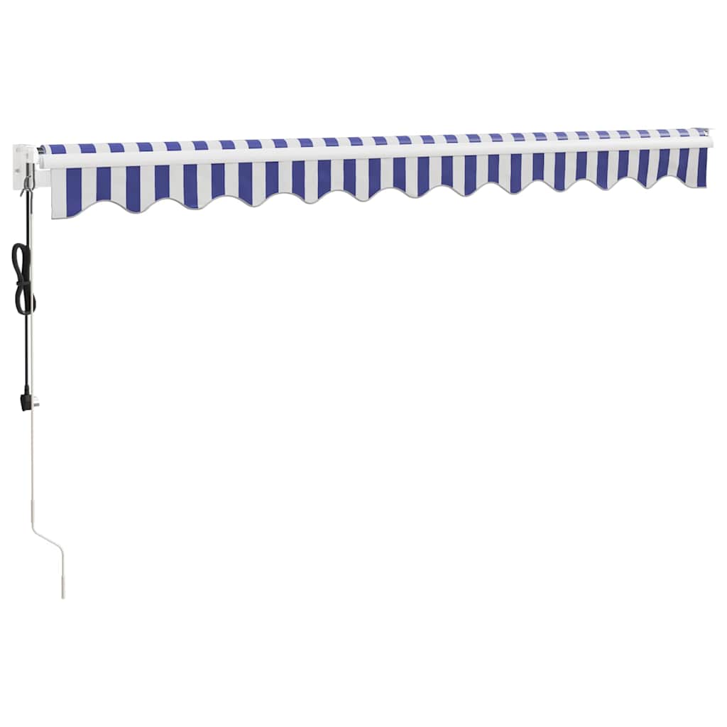 Toldo Retráctil Automático Azul Y Blanco 3,5x2,5 M_3
