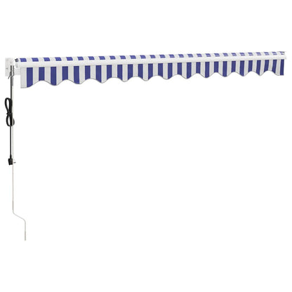 Toldo Retráctil Automático Azul Y Blanco 3,5x2,5 M_3